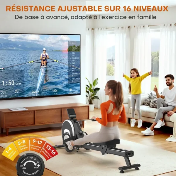 Rameur DMASUN : 16 niveaux de résistance