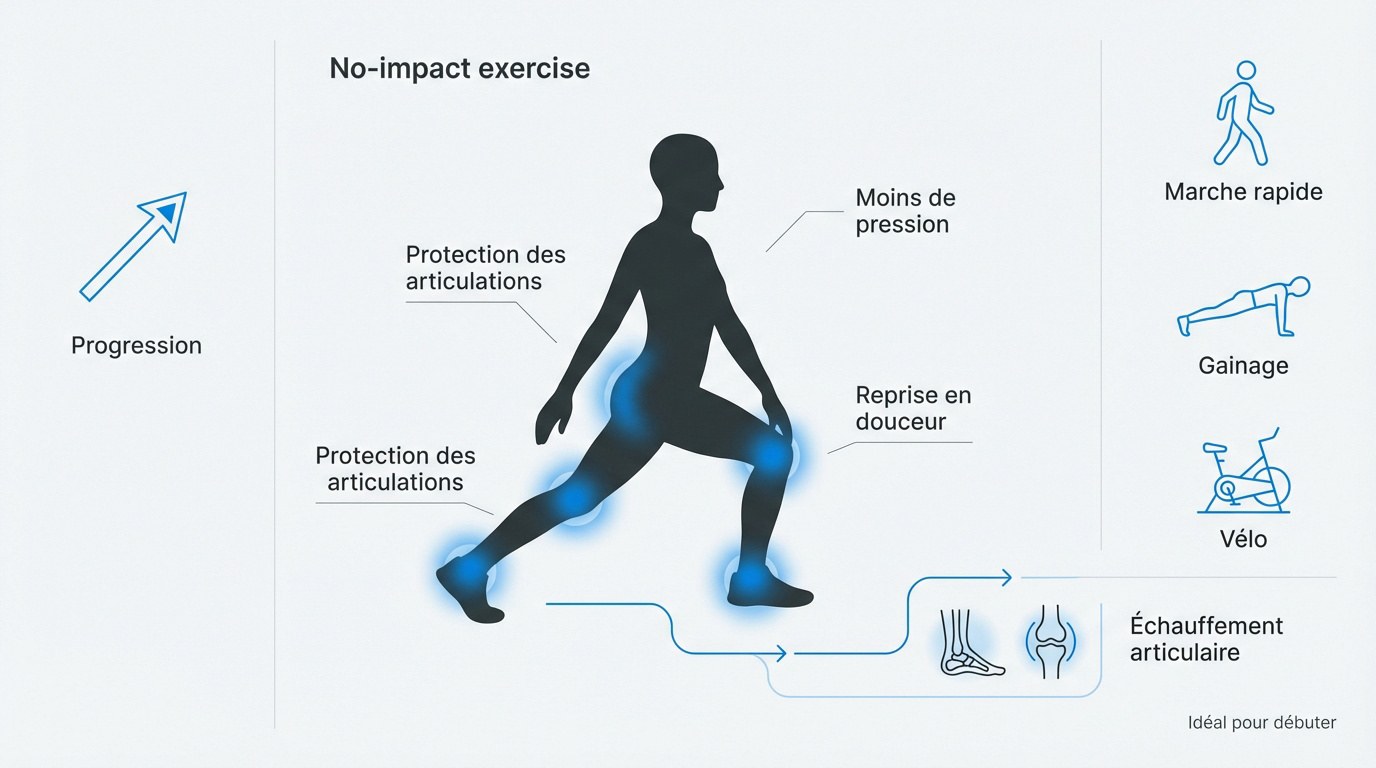 Femme pratiquant un exercice de gainage doux sur un tapis de sport à la maison